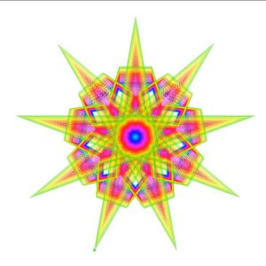 用python画多重颜色正六边形和叠加的五角星0005