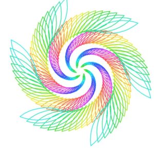 用python画六条螺旋排列的条形花0008