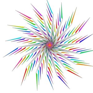 用python画平面几何图形多重颜色变化旋转0011