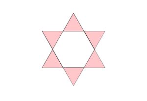 用python画被部分填充粉色的五角星0001