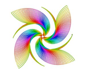 用python画四支漂亮的彩色翅膀0013