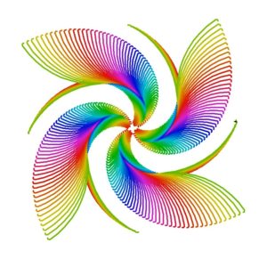 用python画四支漂亮的彩色翅膀0013