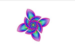 用python画颜色大小不断变化的立体花瓣 0018